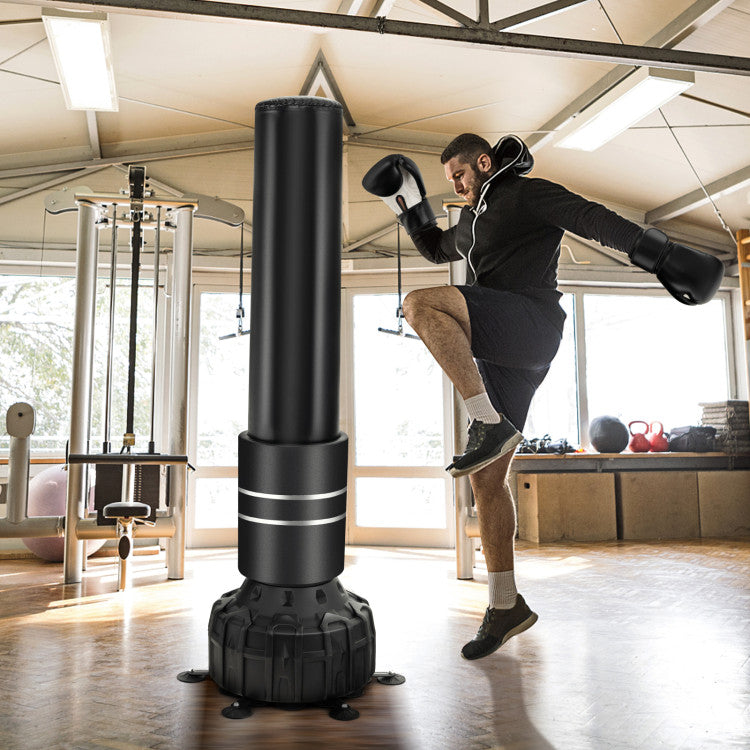 Fitness Freestanding Punching Bag 71 Inch Boxing Bag with 25 Suction Cups Gloves and Filling Base
