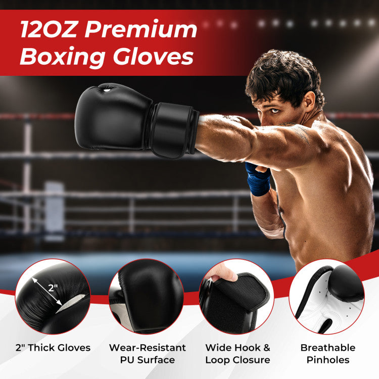 Fitness Freestanding Punching Bag 71 Inch Boxing Bag with 25 Suction Cups Gloves and Filling Base
