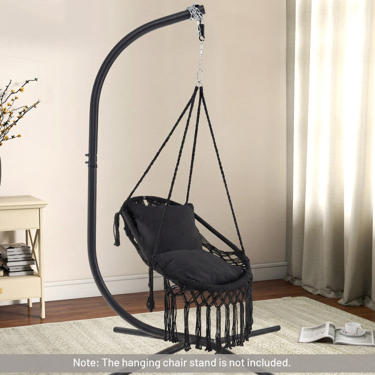 Outdoor Hanging Hammock Chair with Soft Seat Cushions and Sturdy Rope Chain