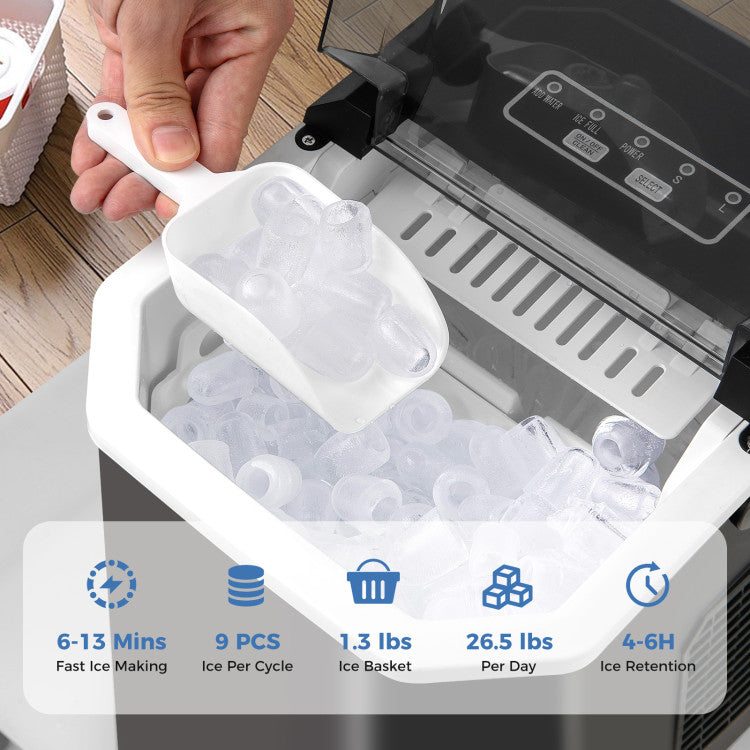 Appliance Ice Maker Countertop with Self-Cleaning for Home Kitchen Office Party