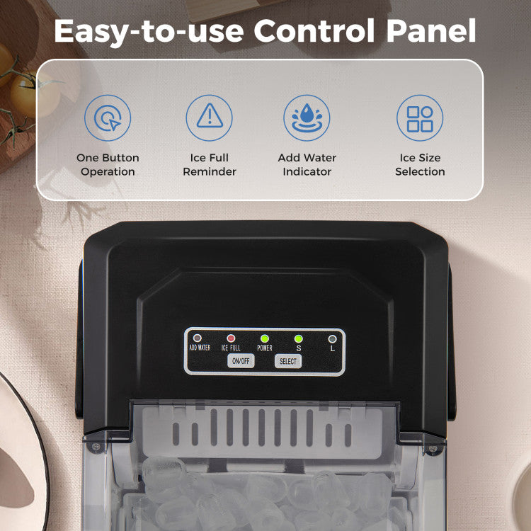 Appliance Ice Maker Countertop with Self-Cleaning for Home Kitchen Office Party