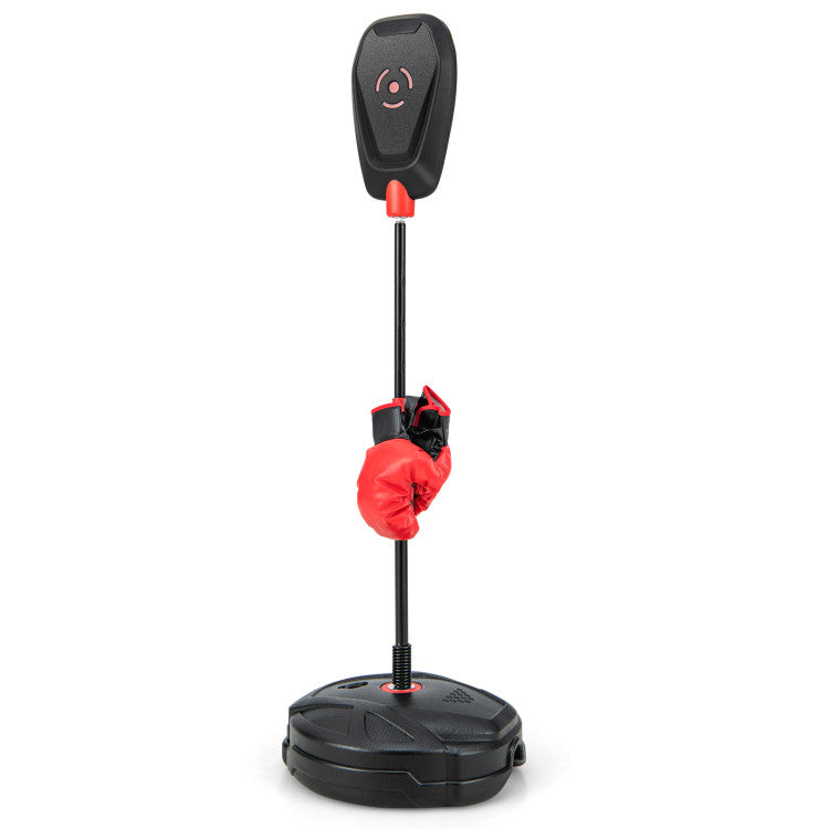 Kids Inflation-Free Boxing set with Punching Bag and Boxing Gloves Quick Rebound Design for 5+ Years Old Kids