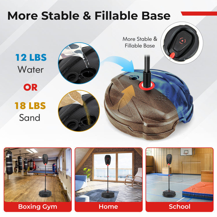 Kids Inflation-Free Boxing set with Punching Bag and Boxing Gloves Quick Rebound Design for 5+ Years Old Kids