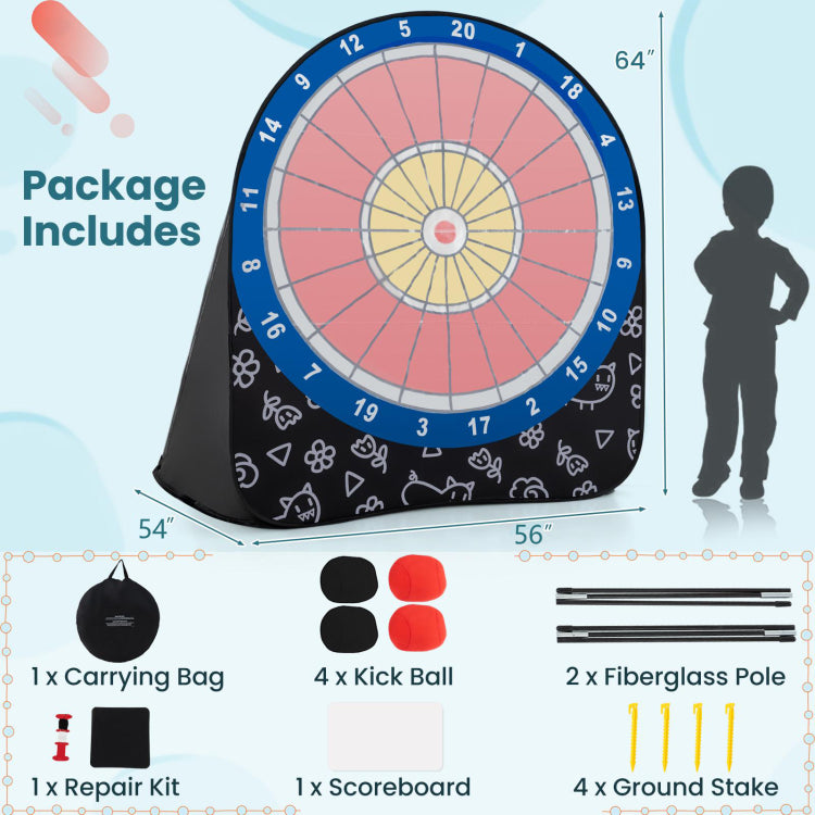 Outdoor Sport Game Large Dart Board for Kids with 4 Kick Balls