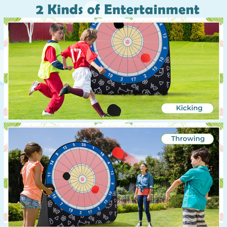 Outdoor Sport Game Large Dart Board for Kids with 4 Kick Balls
