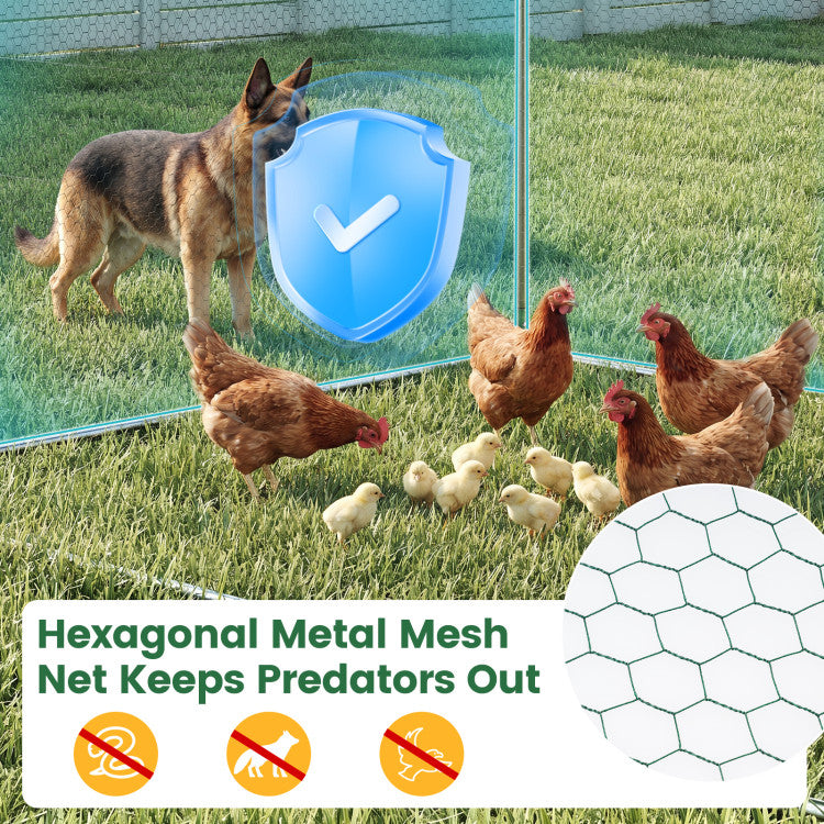 New Outdoor 9.8 x 6.7  Feet Large Metal Chicken Coop with Waterproof Cover
