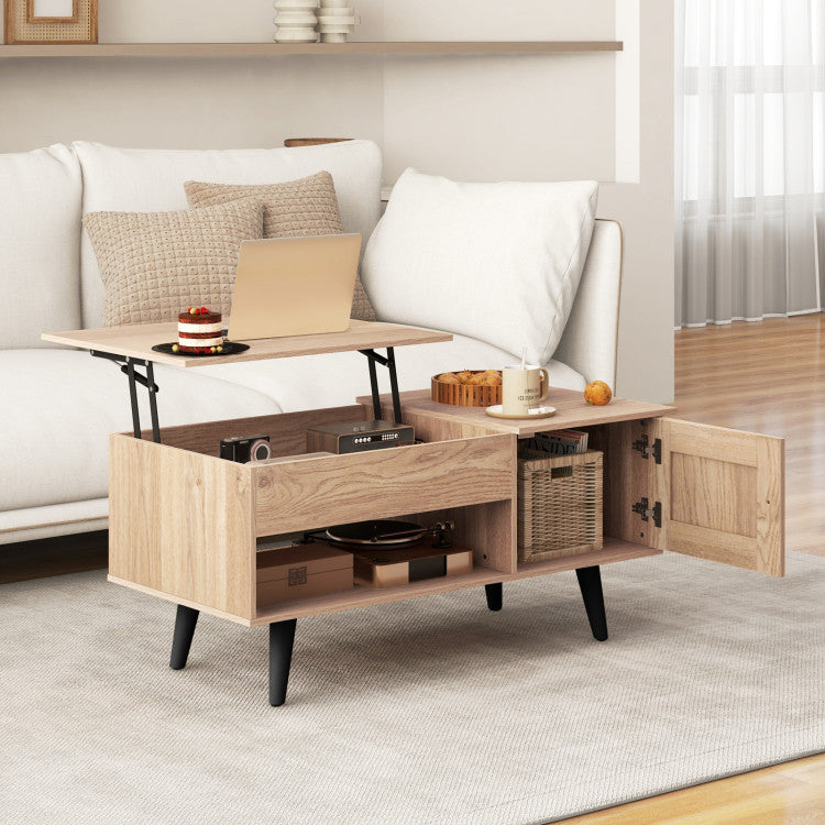 Home Lift Top Coffee Table with Storage and Hidden Compartment
