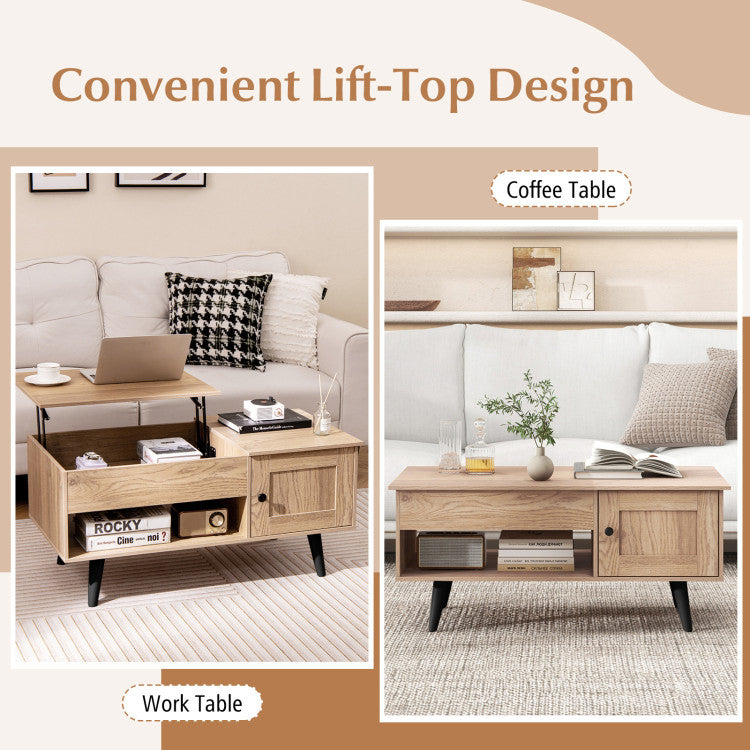 Home Lift Top Coffee Table with Storage and Hidden Compartment