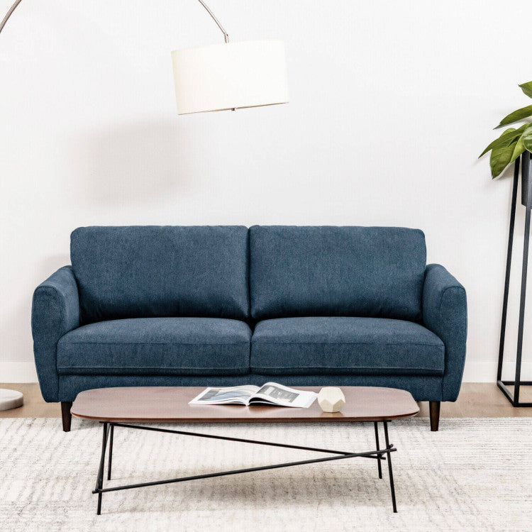 Home 72 Inch Small Fabric Loveseat Sofa Couch with with Solid Frame