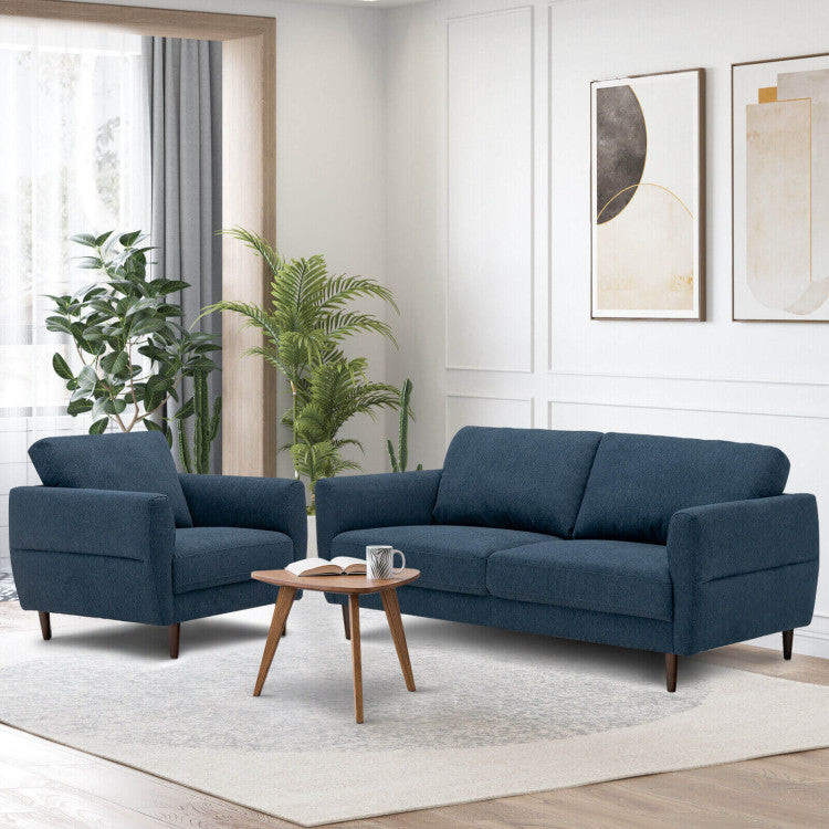 Home 2 Pieces Modern Upholstered Sofa Set with Removable Cushion Covers