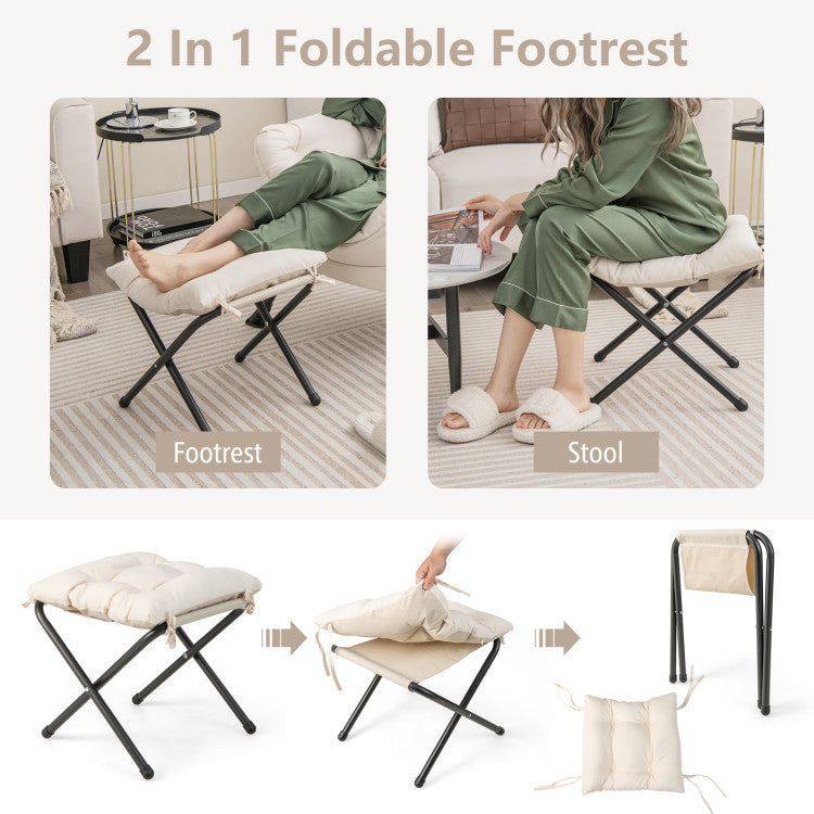 Home Modern Accent Sofa Chair with Folding Footrest and Side Pocket
