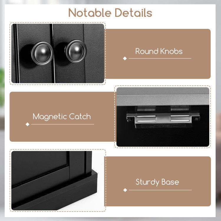 Home 72.5 Inches Tall Pantry Cabinet with 6-Tier Shelves and 4 Doors