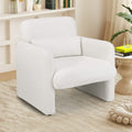 Home Modern Upholstered Chenille Accent Chair with Removable Lumbar Pillow