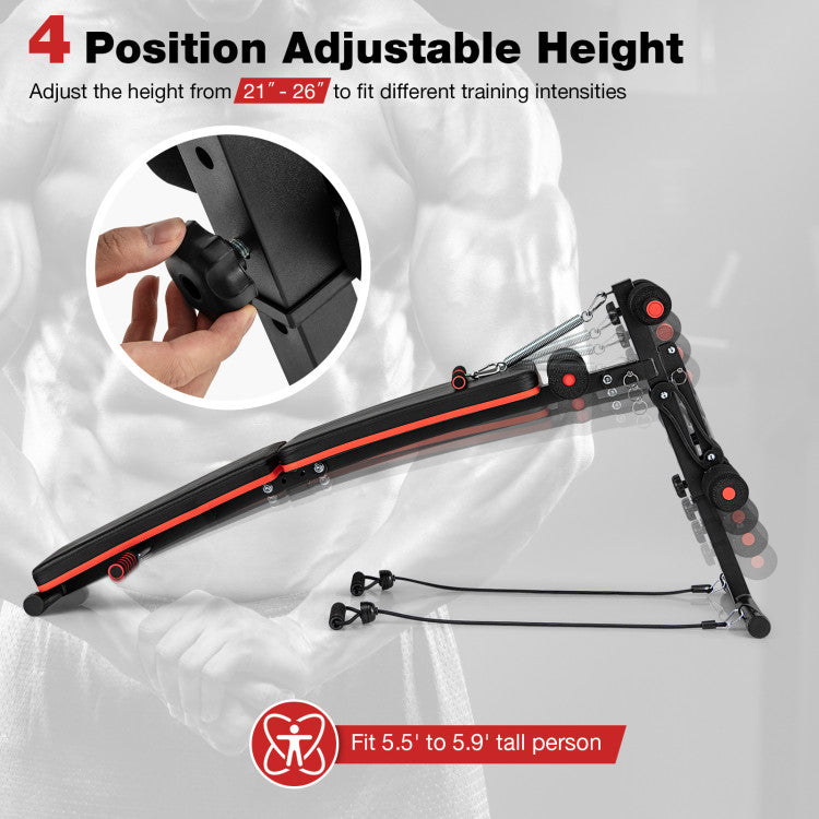 Fitness Multifunctional Sit up Bench 4 Position Adjustable Metal Workout Bench