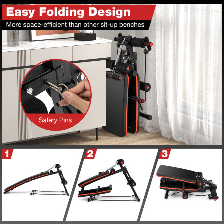 Fitness Multifunctional Sit up Bench 4 Position Adjustable Metal Workout Bench