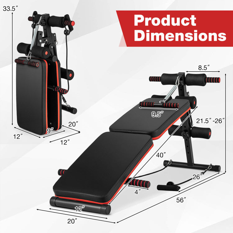 Fitness Multifunctional Sit up Bench 4 Position Adjustable Metal Workout Bench