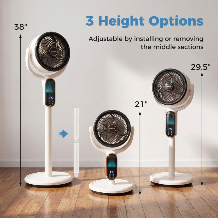 Applianace Oscillating Pedestal Fan with 8 Speeds Remote and 12H Timer