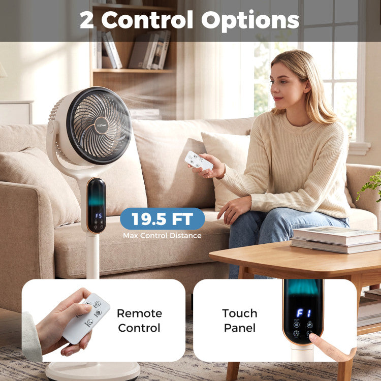 Applianace Oscillating Pedestal Fan with 8 Speeds Remote and 12H Timer