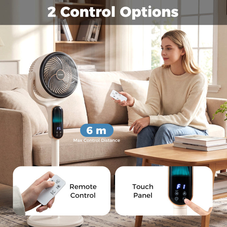 Applianace Oscillating Pedestal Fan with 8 Speeds Remote and 12H Timer