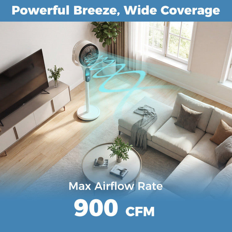 Applianace Oscillating Pedestal Fan with 8 Speeds Remote and 12H Timer