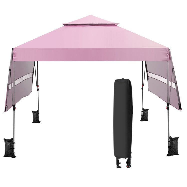 Outdoor 10 x 17.6 Feet Outdoor Instant Pop-up Canopy Tent with Dual Half Awnings