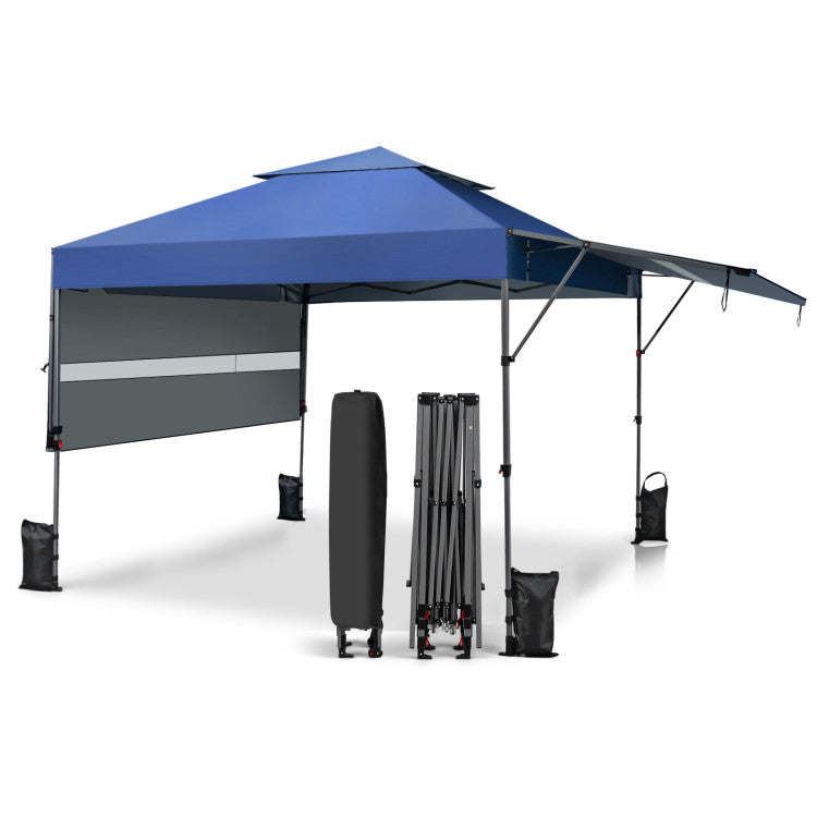 Outdoor 10 x 17.6 Feet Outdoor Instant Pop-up Canopy Tent with Dual Half Awnings