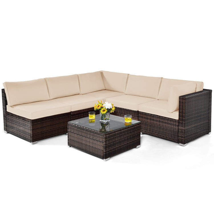 New Outdoor Oasis Ultimate Combo: All-Weather 7 Pcs Rattan Seating Set with 10x13 FT Hardtop Gazebo Shelter