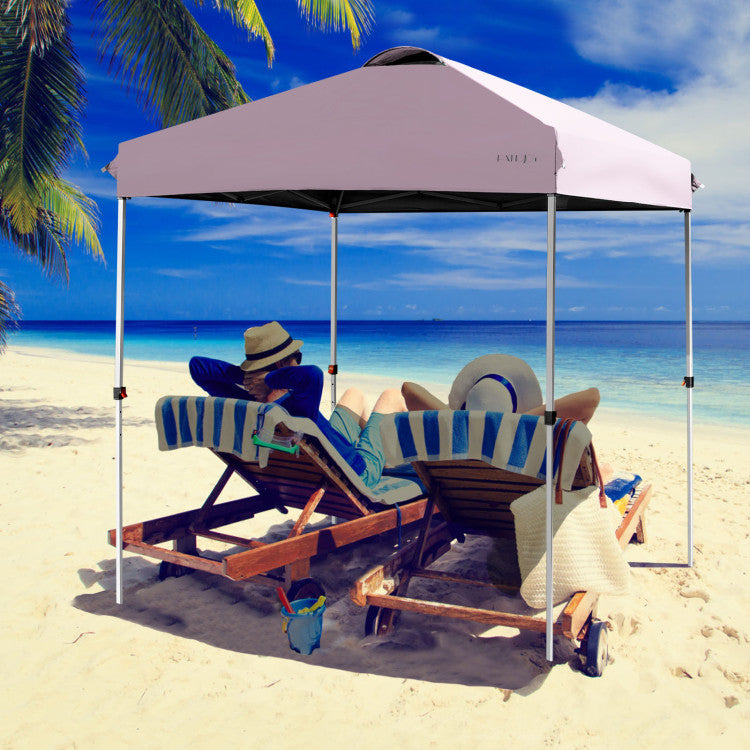 Outdoor 6.6 x 6.6 Feet Outdoor Pop-up Canopy Tent with Roller Bag