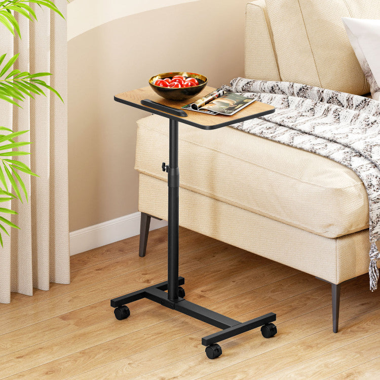 Modern Over Bed Food Tray Small Rolling Computer Table