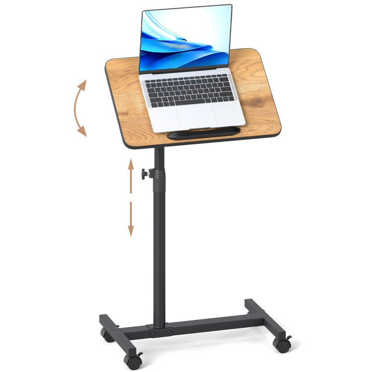 Modern Over Bed Food Tray Small Rolling Computer Table