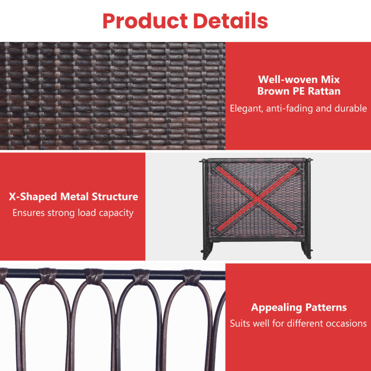 Outdoor Patio Rattan Porch Swing Hammock Chair with Seat Cushion