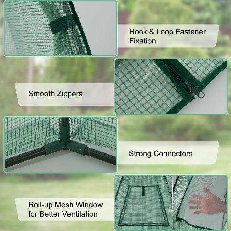 Outdoor 5.5 x 5.5 x 6 Feet Portable Mini Greenhouse with All-Weather PE Cover