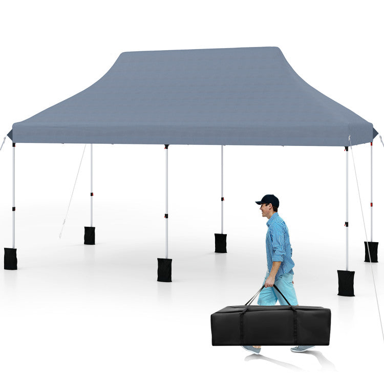 Outdooer 10 X 20 FT Pop up Canopy Tent Foldable Portable Outdoor Gazebo with Carry Bag NO WALLS