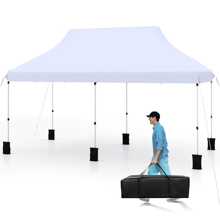Outdooer 10 X 20 FT Pop up Canopy Tent Foldable Portable Outdoor Gazebo with Carry Bag NO WALLS