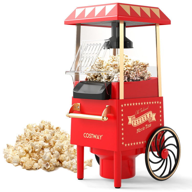 Appliance Retro Hot Air Popcorn Maker 1200W with Kernel Measuring Cup