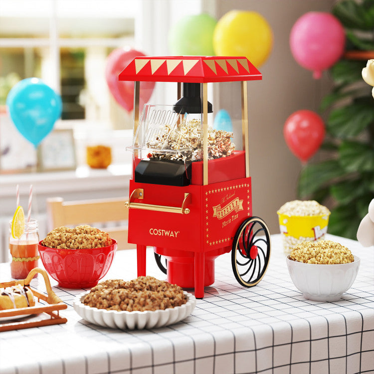 Appliance Retro Hot Air Popcorn Maker 1200W with Kernel Measuring Cup