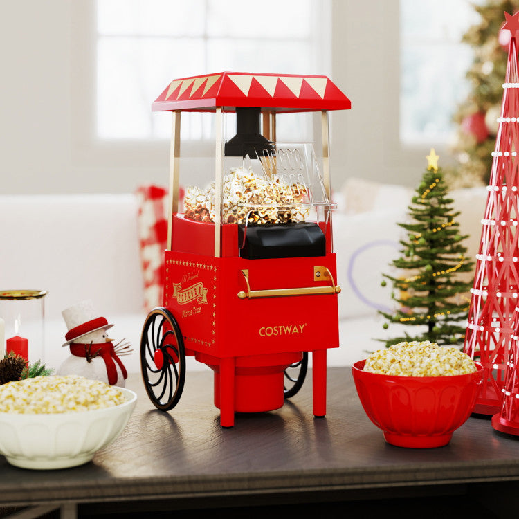 Appliance Retro Hot Air Popcorn Maker 1200W with Kernel Measuring Cup
