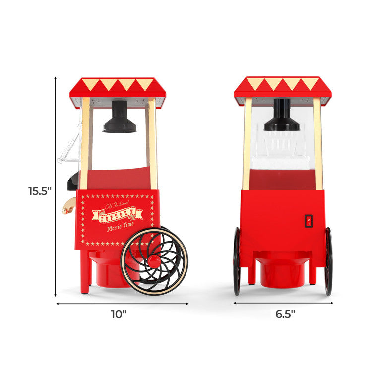 Appliance Retro Hot Air Popcorn Maker 1200W with Kernel Measuring Cup
