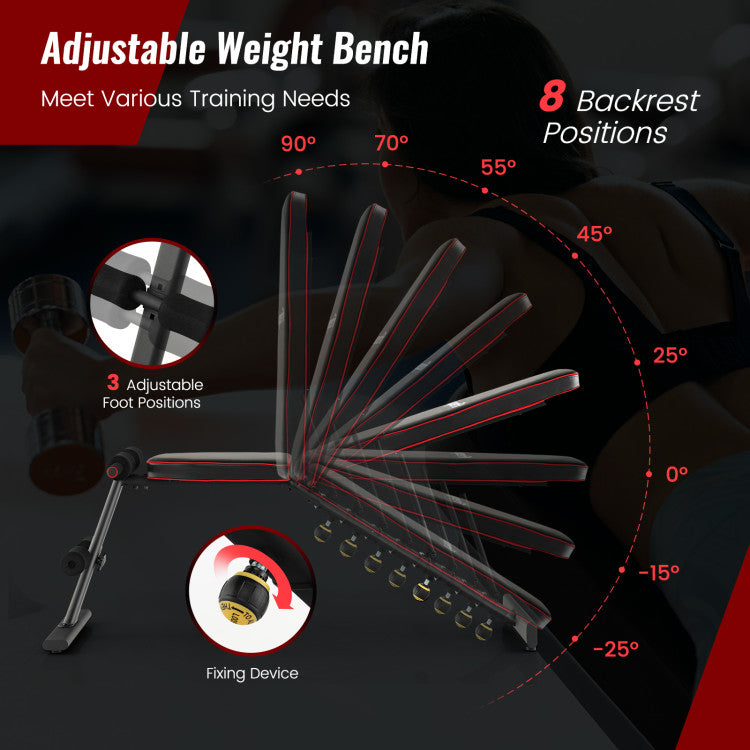Fitness Adjustable Weight Bench Strength Training for Full Body Workout
