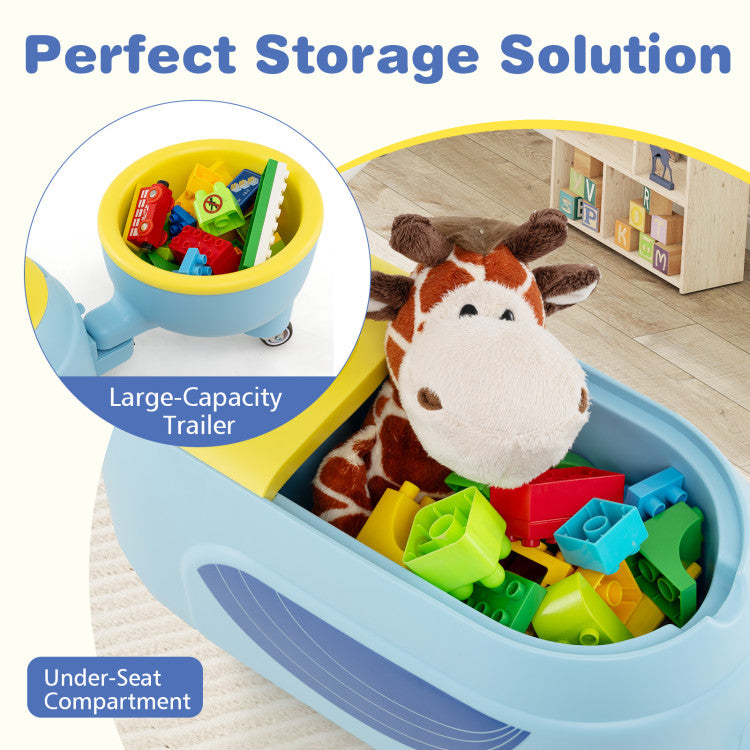 New Toddler Light Music Ride on Toy with Trailer