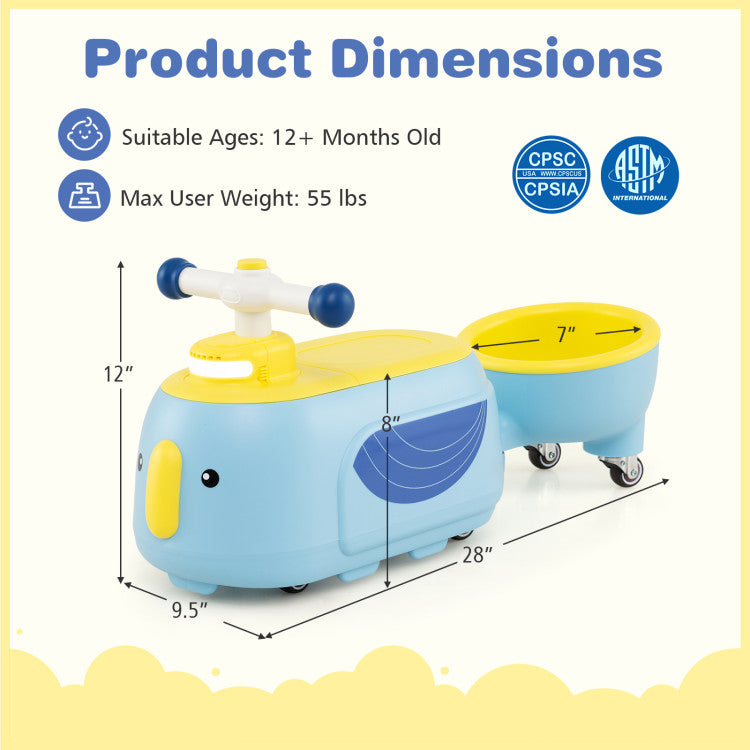 New Toddler Light Music Ride on Toy with Trailer