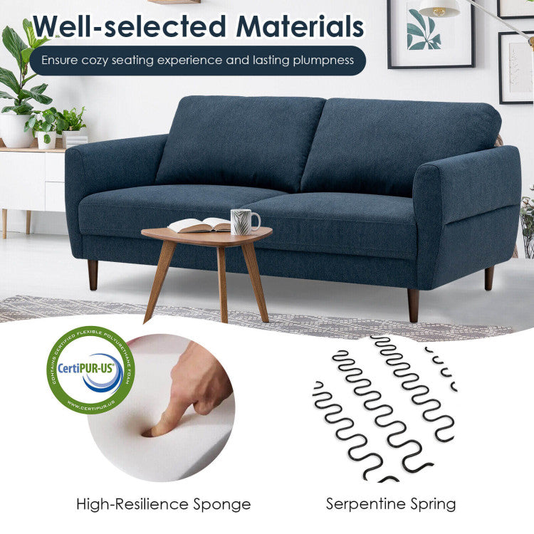 Home 72 Inch Small Fabric Loveseat Sofa Couch with with Solid Frame