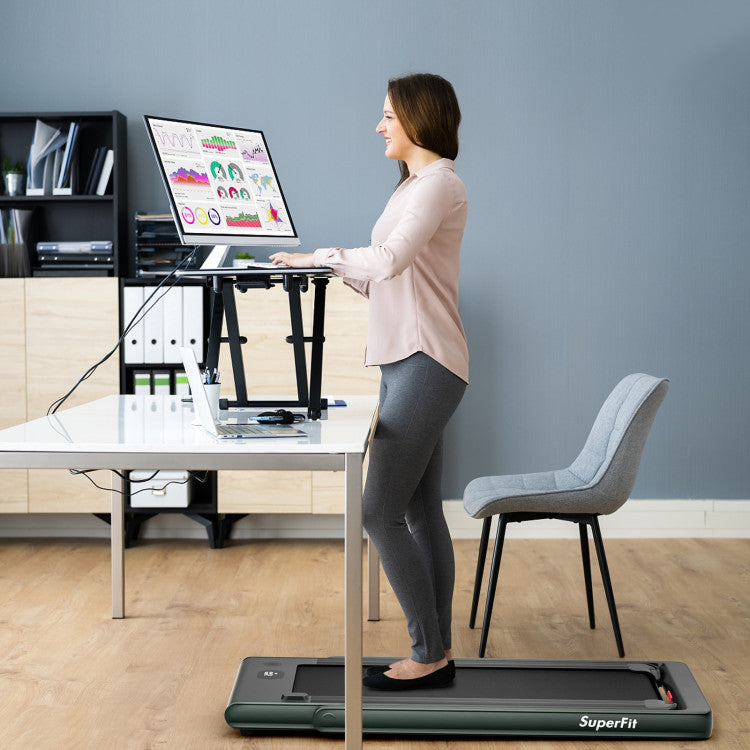 Fitness 2.25 HP 2-in-1 Folding Walking Pad Treadmill with Dual Display and App Control