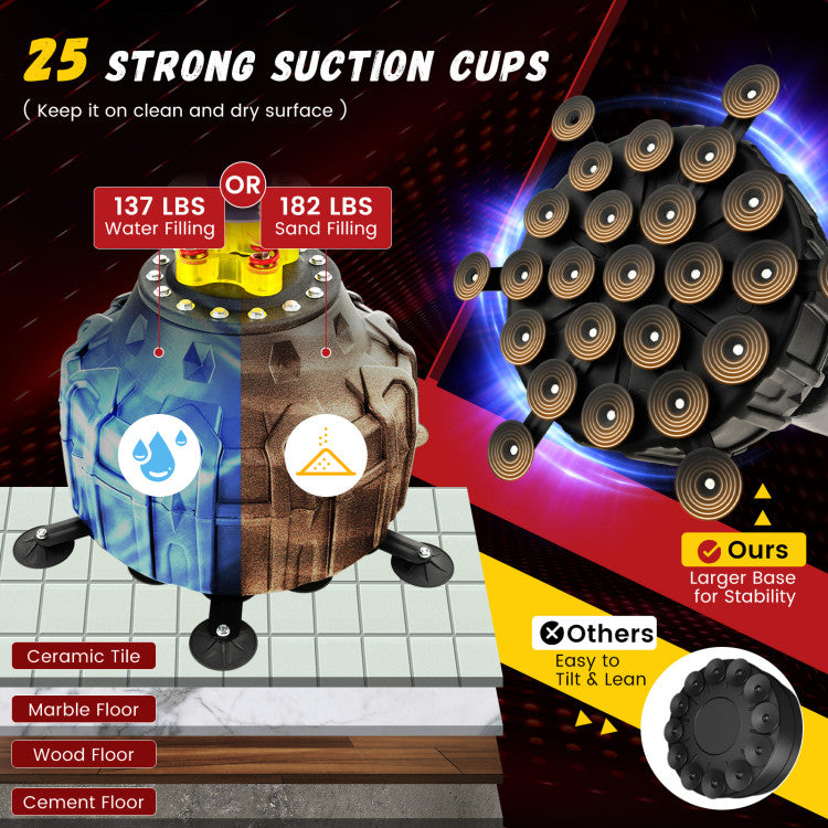 Fitness Freestanding Punching Bag 71 Inch Boxing Bag with 25 Suction Cups Gloves and Filling Base