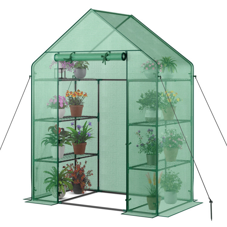 Outdoor Portable 4 Tier Walk-in Plant Greenhouse with 8 Shelves