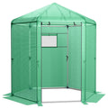Outdoor Walk-In Hexagonal Greenhouse with PE Cover and Metal Frame