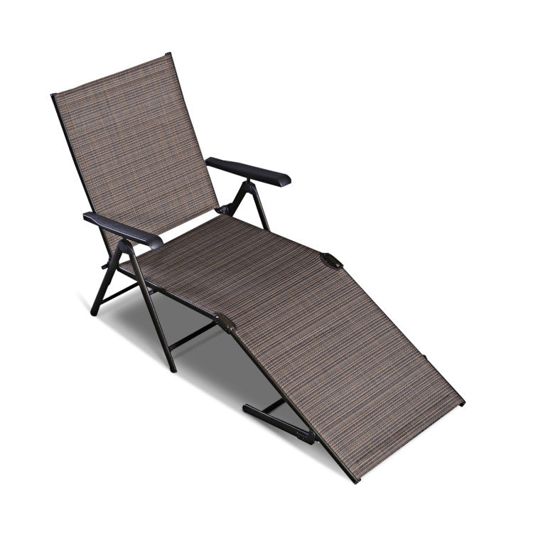 Outdoor Adjustable Chaise Lounge Chair with 5 Reclining Positions ( 1 Lounge Chaise)