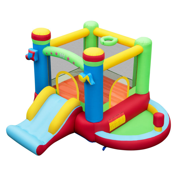 Outdoor Inflatable Bounce House Kids Music-Themed Castle Sound Interaction Inflatable Bouncer without Blower