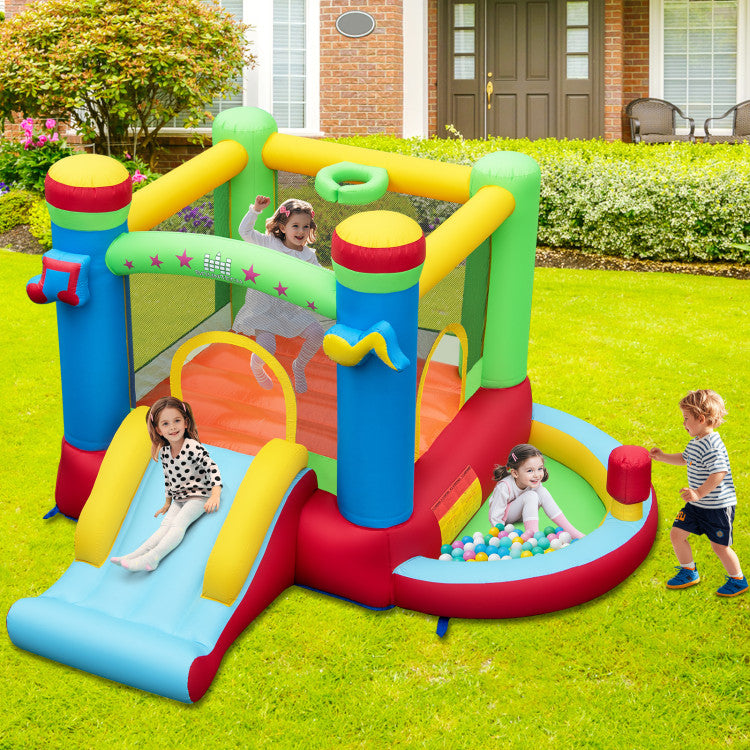 Outdoor Inflatable Bounce House Kids Music-Themed Castle Sound Interaction Inflatable Bouncer without Blower