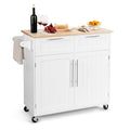 Modern Kitchen Island Cart Rolling Storage Trolley with Towel Rack and Drawer